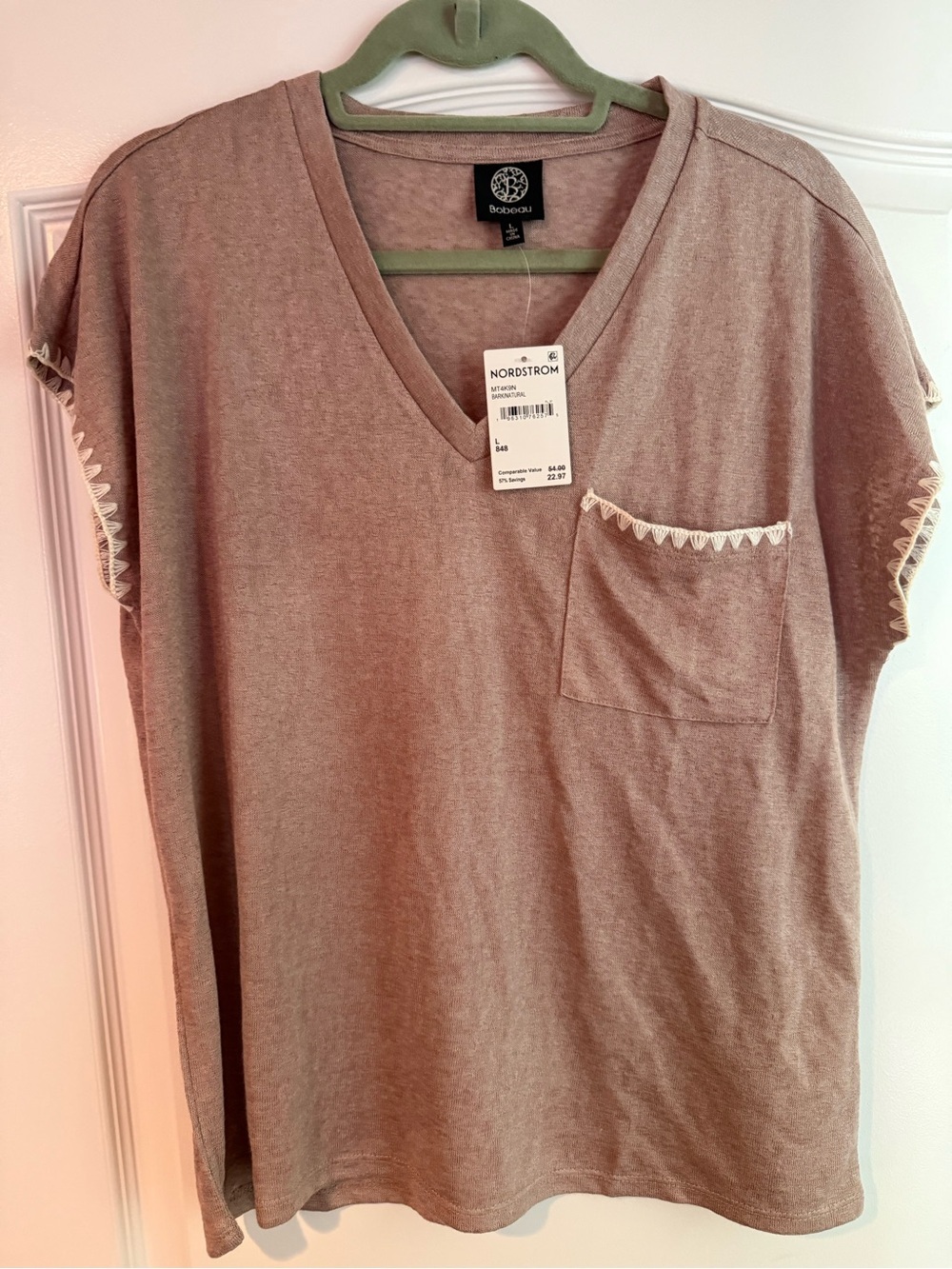 Bobeau Caty Tee, size Large, new with tags